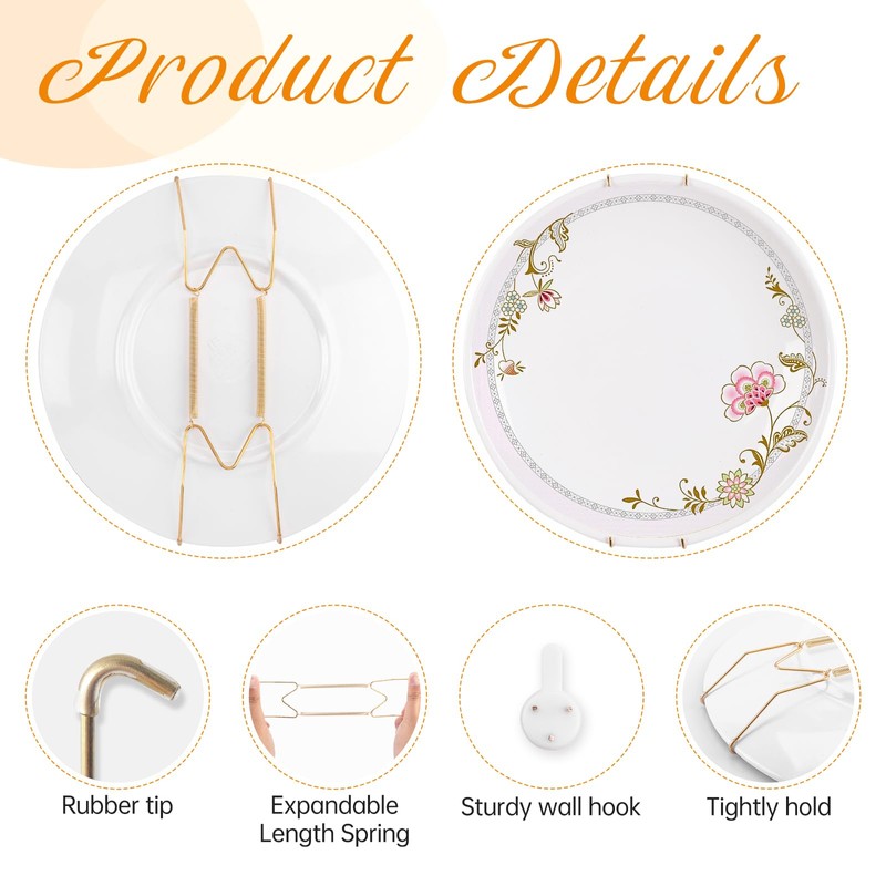 4 Pack Plate Hangers for The Wall, Suitable for 6-8