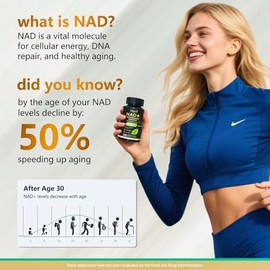 Suplemento NAD 1500mg - NAD+ Liposomal Nicotinamida Ribósido con Resveratrol, NAD Plus Potenciador - Apoyo para la Salud Celular, Resistencia y Enveje