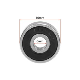 TA-VIGOR 2Pcs 626-2RS Deep Groove Ball Bearings, Z1 6mm x 19mm x 6mm Double Sealed Industrial Bearings, Chrome Steel Skateboard Bearings for Motor Electrical Instrument Equipment