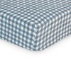 Lulujo Soft Cotton Baby Crib Sheet (Navy Gingham)