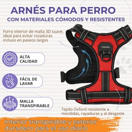 No Pull Harness for Medium Large Dogs, No Escape Harness for Medium Large Dogs, Adjustable Harness with Breathable Fabric and Control Handle, Ideal for Training and Walking (Black, M)