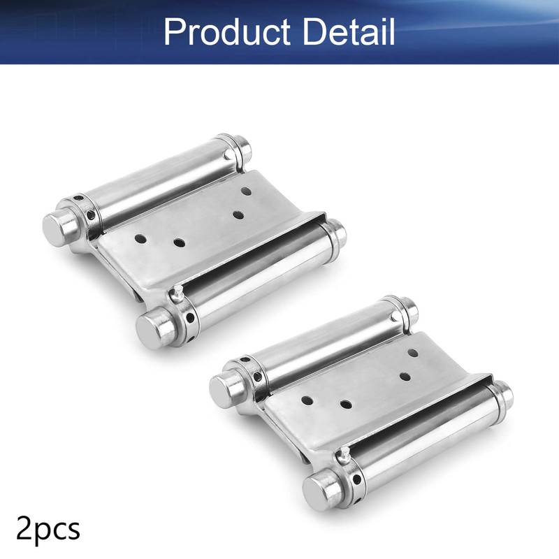 Yinpecly 3 inches Double Action Spring Hinge Stainless Steel Brushed