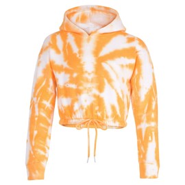 A2Z 4 Kids Girls Tie Dye Tracksuit Crop Hooded Sweatpants - T.S 314 Tie Dye Mustard 9-10