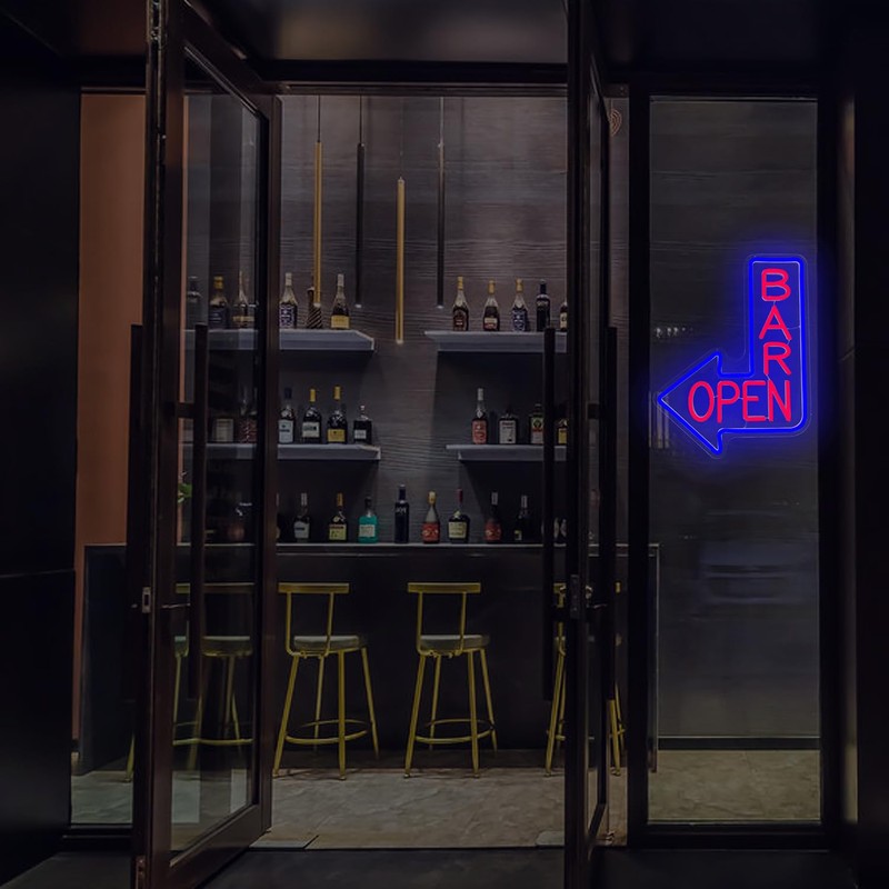 Bar Open Neon Sign Open LED Sign, Dimmable Neon Light