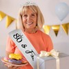 KIUEZIR Silver 80th Crystal Birthday Headband and Sash Set