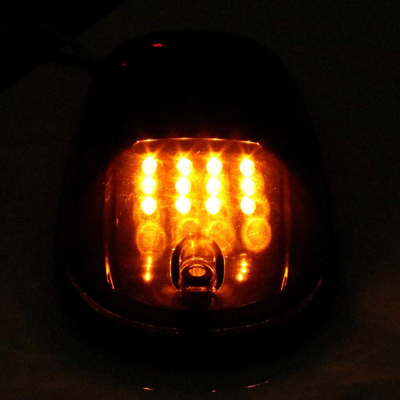 cciyu 5x 12LEDs Smoke/Amber Cab Roof Top Marker Running Lights