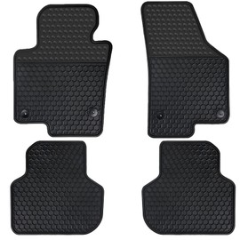 Matericuo Car Floor Mats Custom Fit for Volkswagen VW Jetta 2010-2018 Sedan Full Black Rubber Auto Liner Mats All Weather Protection Heavy Duty Odorless