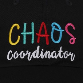 Chaos Coordinator Baseball Cap, Black Adjustable Mesh Embroidered Trucker Hat, Unisex Fit, Thank You Gifts for Boss, Coworker, Manager, Teacher