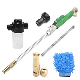 Jet Car Washer, High Pressure Power Hose Nozzle Wand Glass Window Cleaning Sprayer Extendable Home Garden Car Water Washing, Scrubbing Mitt and Soap Dispenser (adjustable nozzle + fan nozzle)