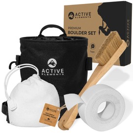 Boulder accessories as a set and individual: chalk bag, chalk ball, boulder brush and finger tape - ideal climbing equipment for the next session, bouldering gift, chalk bag and climbing brush also
