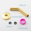 OFFO Shower Arm with Flange, 6 in Bright Gold Wall