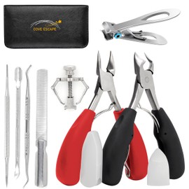 Toenail Clippers for Seniors Thick Toenails- Heavy Duty Podiatrist Ingrown Toe Nail Cutter for Men, Professional & Adults - Easy Grip Handle Stainless Steel (Large, 8, Count)