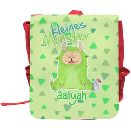 Eurofoto Children's Backpack with Name Aaliyah and Little Monster Motif for Girls | Backpack | Backpack, red, Mia