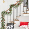 JoyHome 6ft Pine Christmas Garland,Artificail Red Berry Garland Christmas with