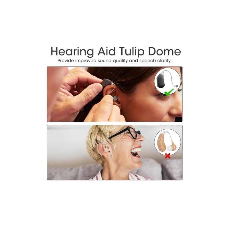 14 PCS Hearing Aid Tulip Dome Replacement Compatible with GN