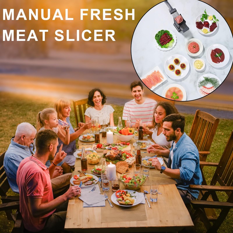 Fresh Meat Slicer, Manual Meat Slicer for Fresh Raw Meat,