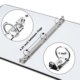 Vienrose Photo Album Self Adhesive 3 Ring Binder Photo Albums, Linen Cover Scrapbook Album, Photo Album Book with Sticky Pages Fit 2x3 4x6 5x7 8x10 Photos (Black, 20 Sheets/ 40 Pages)