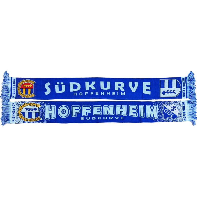 Generisch Hoffenheim Scarf – South Curve – Knitted Scarf, Blue,