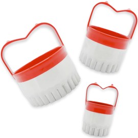 3Pcs Biscuit Cutter Set, Fluted Round Cookie Cutters With Handle, Unique Design Baking Tool with Protective Red Top Rubber