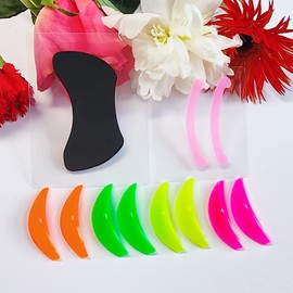 PERMANIA Lash Lift Rods, Rainbow Soft Silicone Pads L Curls for Eyelash Perm Kit 3 in 1 with Eyelash Lifting Ribbon & Reusable Eye Patches for Different Eye Shapes