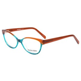 Calabria Claire 6215 Cat-Eye Blue Light Blocking Reading Glasses +1.50 Brown Turquoise Blue Crystal Fade Women
