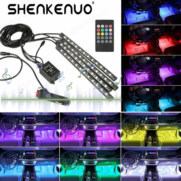 SHENKENUO Luzes LED RGB para decora??o do interior do carro