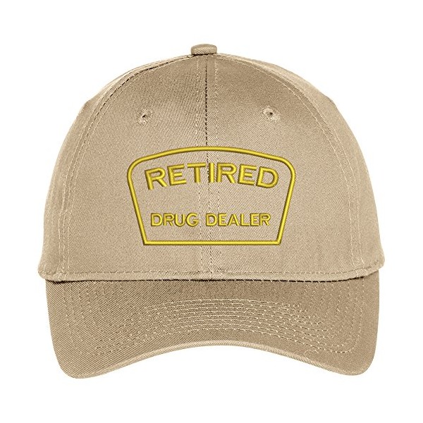 Trendy Apparel Shop Retired Drug Dealer Embroidered Adjustable Snapback Baseball Cap - Khaki