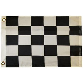 Black & White Checkered Racing 100D Woven Poly Nylon 12x18 12"x18" Flag Grommets