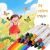 IEFFPIN Toddlers Crayon, 24 Color Smooth and Twistable Crayon, Washable