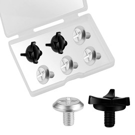 AIEX 7pcs Motorcycle Helmet Screws, Motorcycle Helmet Visor Screws Helmet Visor Clips Motorcycle Helmet Accessories (Black, Silver)