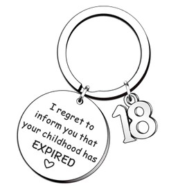 AWIWTOBQ Keychain,18th Birthday Gifts Funny Eighteen Keyring, I Rejected My Child Keychain, Gift for Daughter, Mother, Sister,Son,Boy,Girl