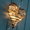 WeRChristmas Pre-Lit Rattan Warm White LED Heart with Snow and