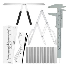 BAMTTOO Tattoo Eyebrow Tool Set 3 Point Positioning Ruler Scale Vernier Caliper Eyebrow Golden Ratio Rulers Microblading Ruler Measuring Tools