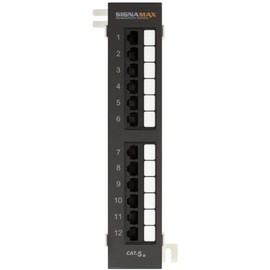 SIGNAMAX 12458M-C5E 12 Port, Cold-Rolled Steel, Mini, Modular Construction, Patch Panel, UNSCREENED, W/ 89D Bracket