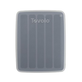 Tovolo Cubo de agua de silicona estrecho molde de hielo para congelador hace 5 varillas delgadas congeladas para deportes, refrescos embotellados y bebidas, incluye tapa para apilar, 1 EA, carbón