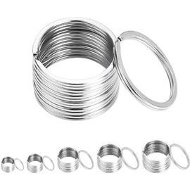 10-100 Key Rings Stainless Steel Round Split Rings Key Chain Ring Key Ring Hoop DIY Key Accessories Nickel Plated Split Key Chain Ring Connector Keychain (100)