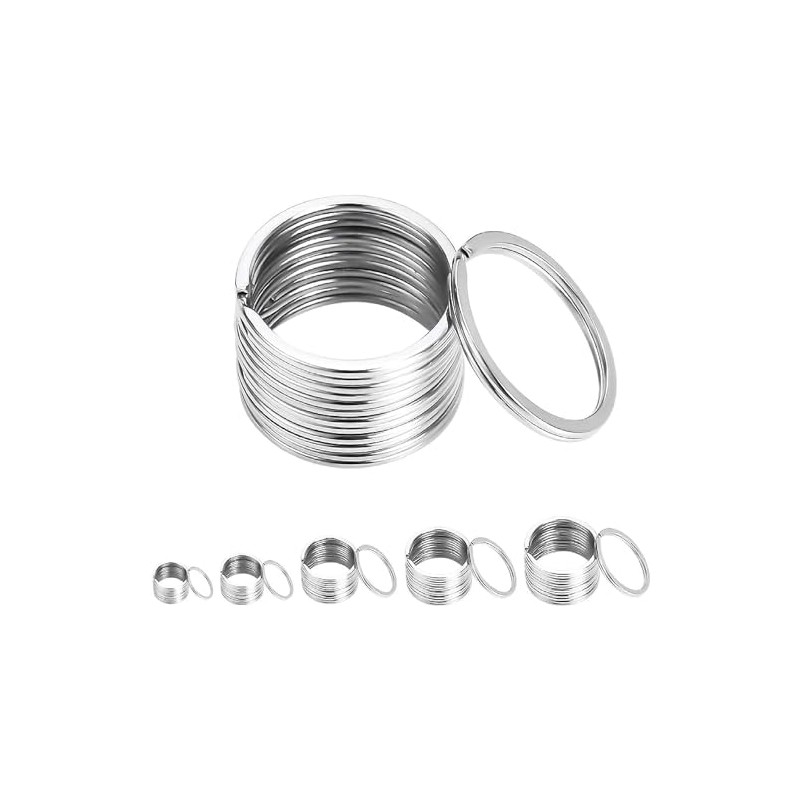 10-100 Key Rings Stainless Steel Round Split Rings Key Chain