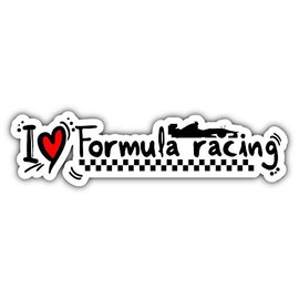 JJH Inc Magnet I Love Formula Racing F1 Flexible Vinyl Magnet Waterproof Car Magnetic Bumper Sticker 5"
