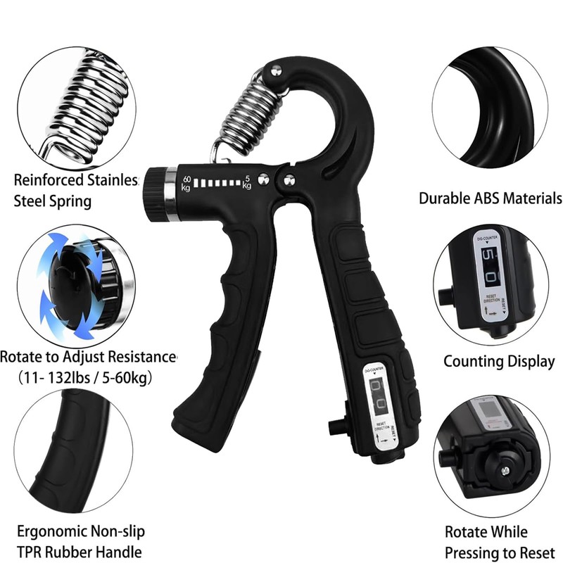 PACIOCEAN Grip Strength Trainer Kit (6 Pack), Counting Grip Strength,
