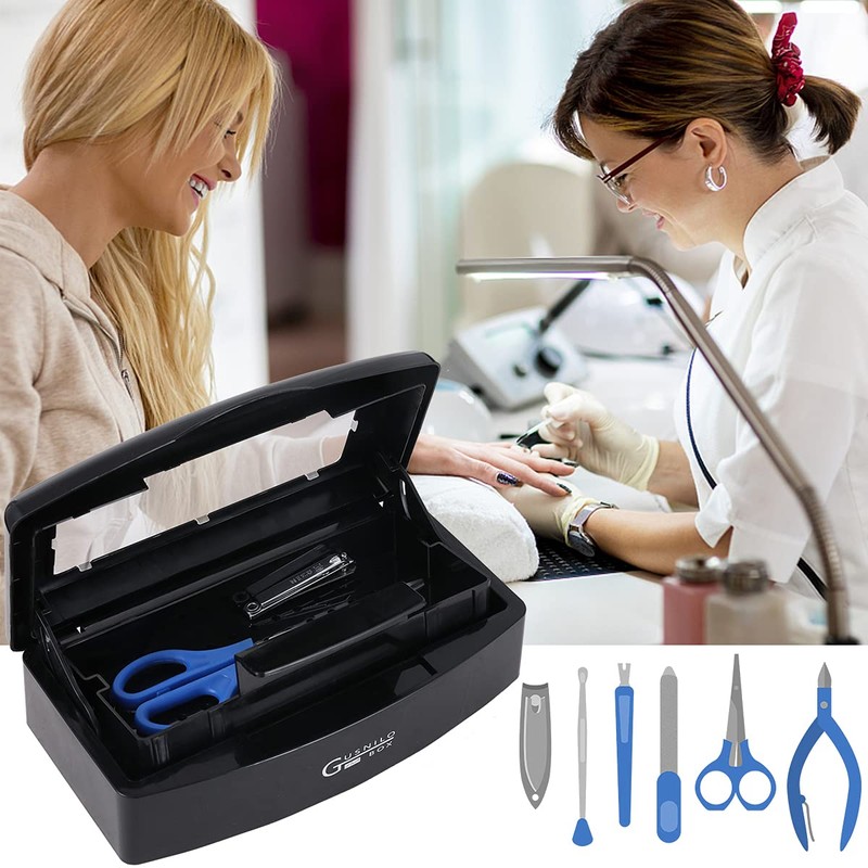 Gusnilo nail art tools sterilizer box for nail tools, tweezers,