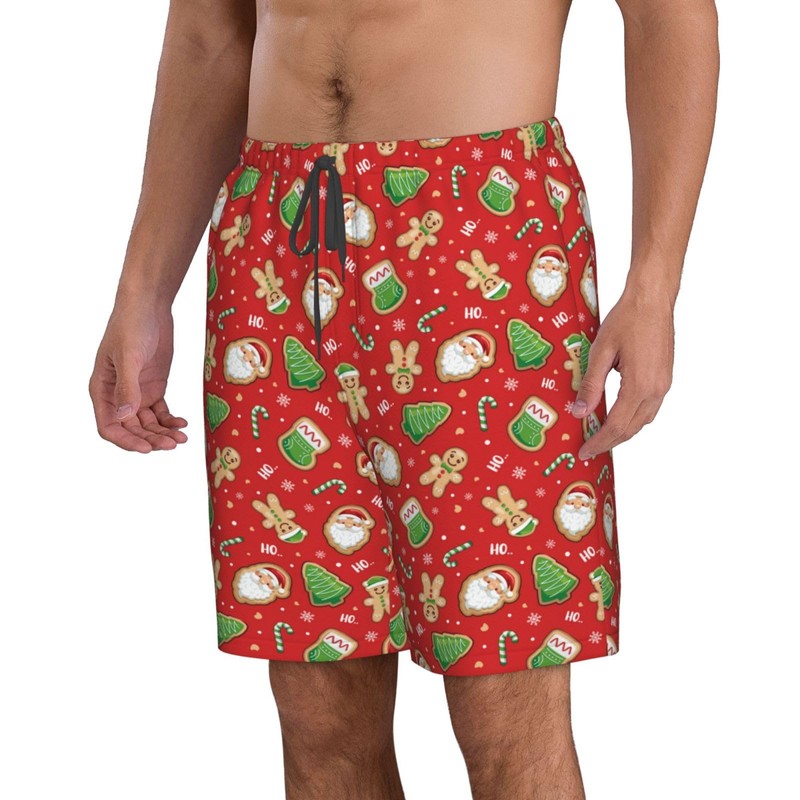Klainlcly Christmas Santa Mens Swim Trunks Swimwear Quick Dry Swimsuits