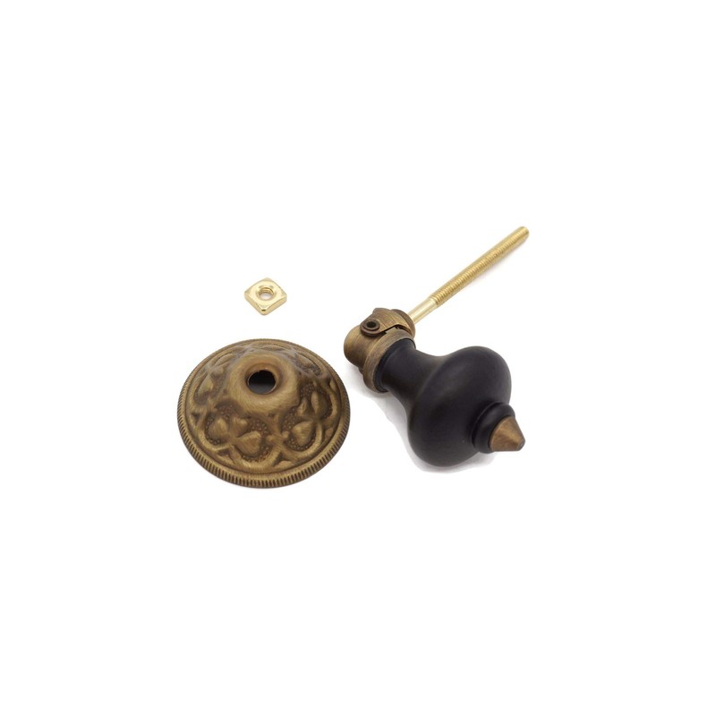 Restore Hardware Victorian Brass & Ebony Tear Drop Drawer Pull