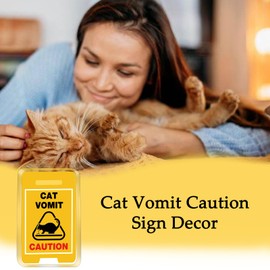 Cat Vomit Caution Sign Cute Cats Decor Cat Gifts For Women Cat Lovers Kids Girls Men Gag Gift For Humor Enthusiasts Birthday Gifts Christmas Gift