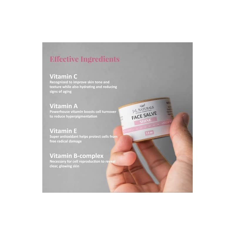 J&L Naturals Sustainable Face Salve Moisturizer for Combination Skin &