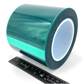 High Temp Masking Supply 5" x 72 Yards Green Polyester PET Tape – Made in USA – for Powder Coating, Ceramic Coating, Painting, Plating, Anodizing, Splicing, Sublimation, and More (1 Roll)