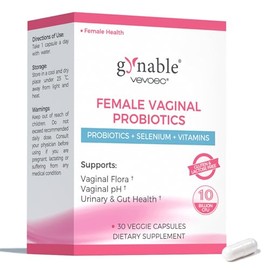 Gynable Vaginal Probiotics for Women Odor & Itch Support, Urinary | pH Balance, Female Probiotics 10 Billion CFU Lactobacillus Probiotics Blend,Seleni