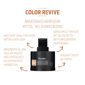 Goldwell Dualsenses Color Revive Root Concealer Powder Medium to Dark Blonde for All Hair Types, 3.7 g