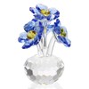 TOLIDA Crystal Forget-Me-Not Ornament - Blue Flower Figurine Crystal Paperweight,