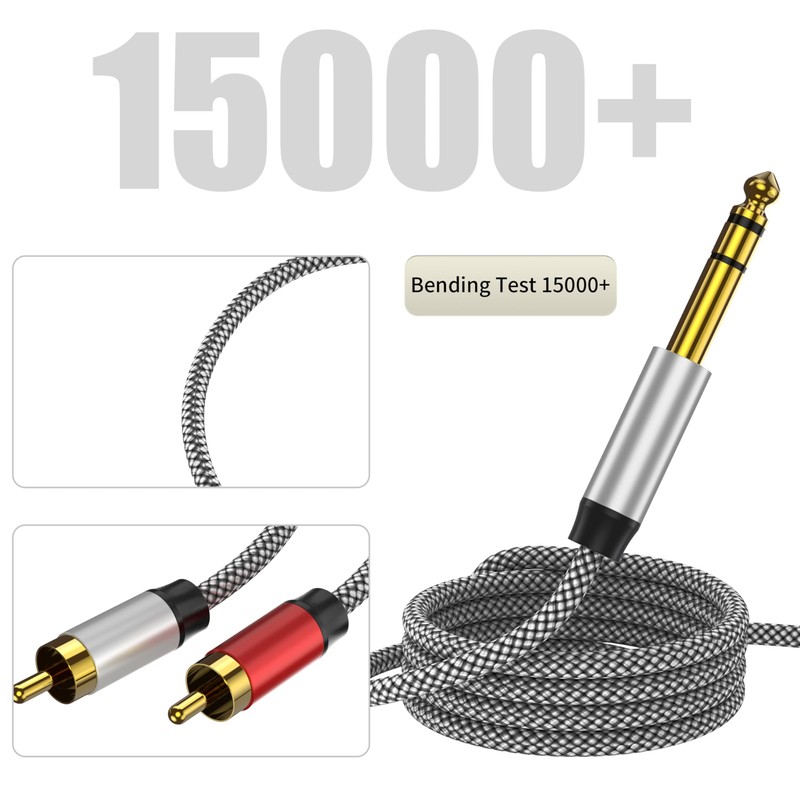 PPTVC RCA to 1/4 Cable 3FT, 1/4 TRS to RCA