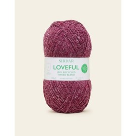 Sirdar, Loveful Recyled Tweed Yarn, Berry, 100g